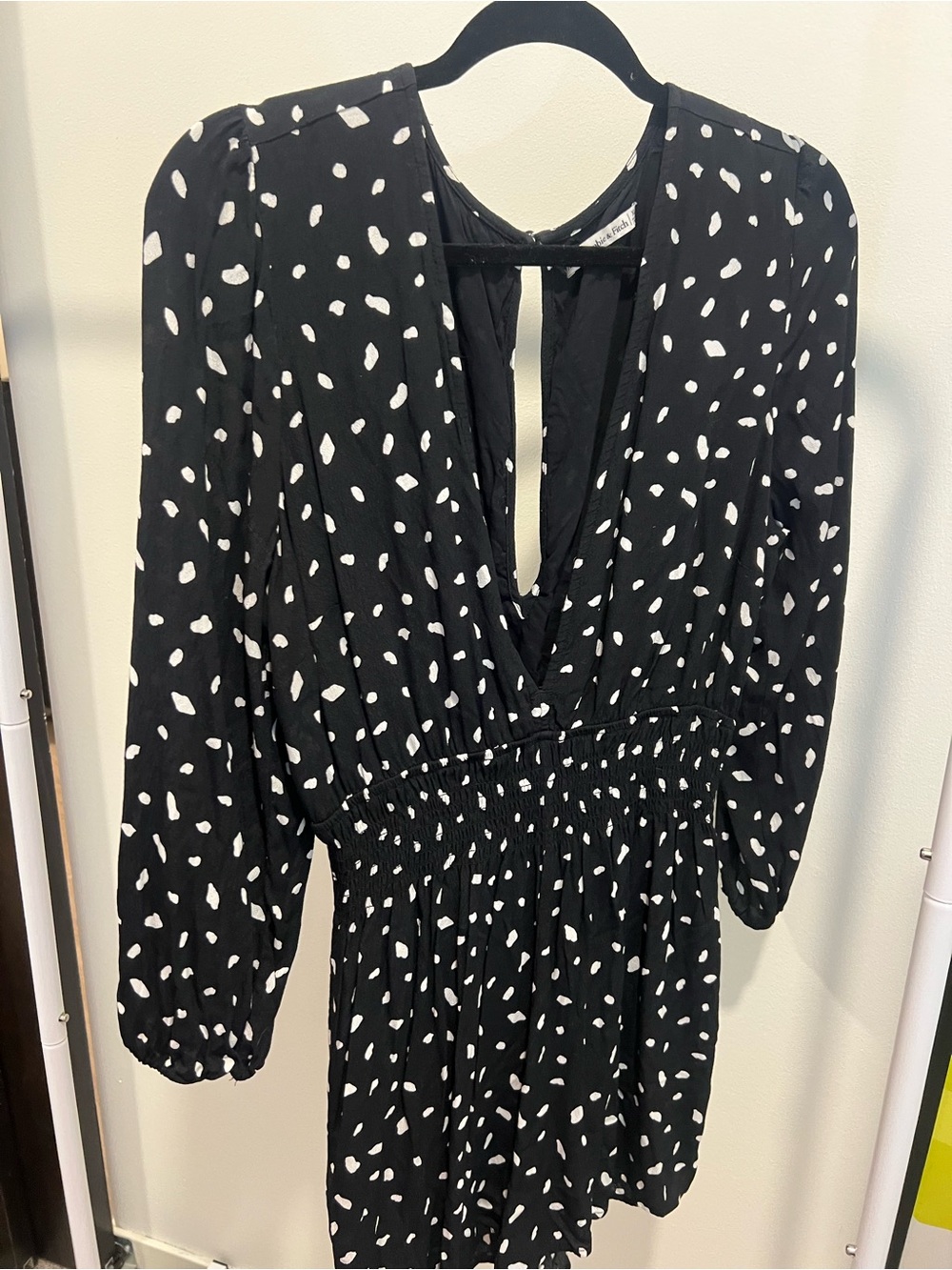Abercrombie & Fitch Black and White Polka Dot Romper